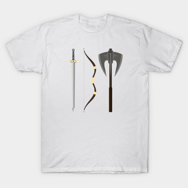 You have my sword and my bow and my axe - White - Fantasy T-Shirt by Fenay-Designs